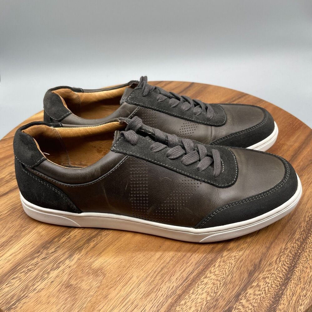 Vionic Mott Brok Mens 8.5 Leather Shoes Sneaker Concealed Orthotic Arch Support